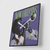 New Orleans Music wall clock Quadratische Wanduhr (Winkel)