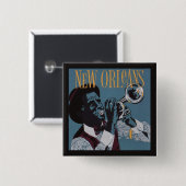 New Orleans Musik-Knopf Button (Vorne & Hinten)