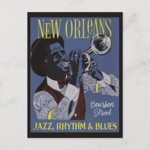 New Orleans Musik Postkarte