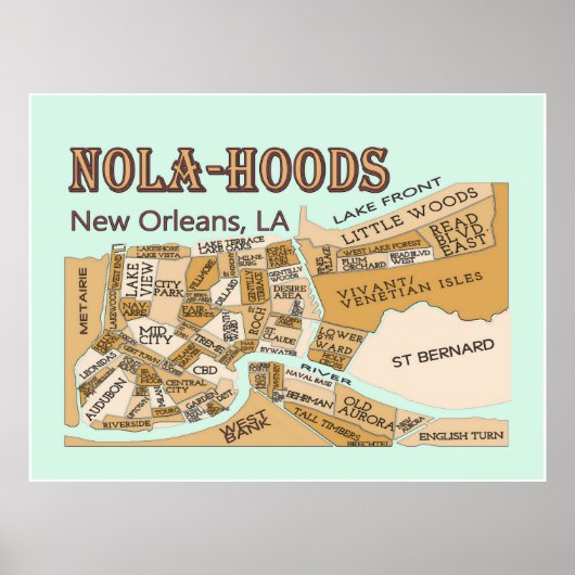 New Orleans Nachbarschaften, NOLA-HOODS Poster (Vorne)
