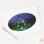 New Orleans nachts Ovaler Aufkleber (Umschlag)