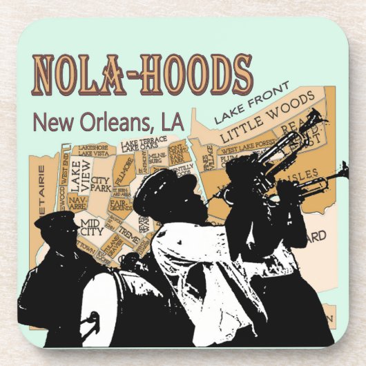 New Orleans Neighhoods Map, NOLA_HOODS Untersetzer (Vorderseite)