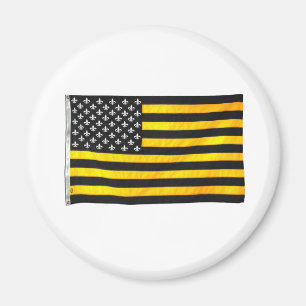New Orleans NOLA Black and Gold American USA Flag Magnet