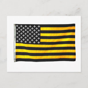 New Orleans NOLA Black and Gold American USA Flag Postkarte