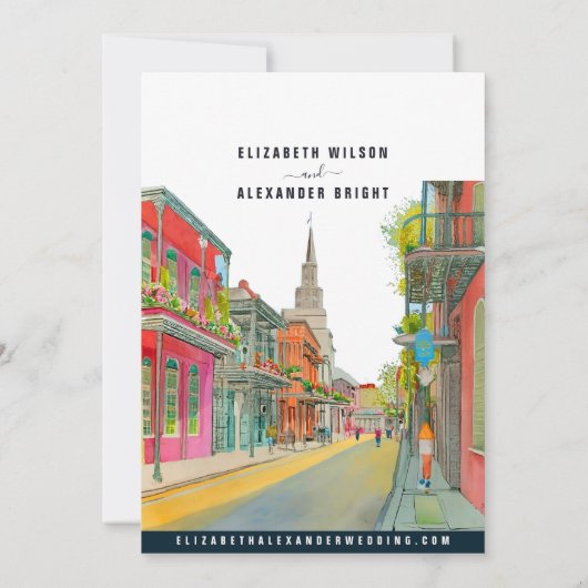 New Orleans Nola Louisiana - Hochzeitsfeier Einladung (Rückseite)