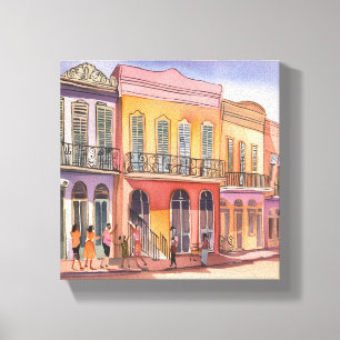 New Orleans   NOLA Louisiana schöne Aquarellmalere Leinwanddruck