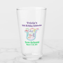 New Orleans Nola Map Travel Party Beer Pint Glas