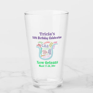 New Orleans Nola Map Travel Party Beer Pint Glas