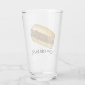 New Orleans NOLA Shrimp Po'Boy Sandwich Louisiana Glas (Rückseite)