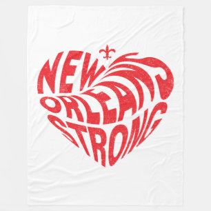 New Orleans Nola Strong Heart Fleecedecke
