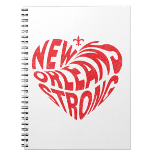 New Orleans Nola Strong Heart Notizblock