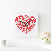 New Orleans Nola Strong Heart Quadratische Wanduhr (Zuhause)