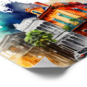 New Orleans Nola - Watercolor Wedding Willkommen Poster (Ecke)