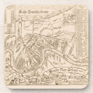 New Orleans Old Map Untersetzer