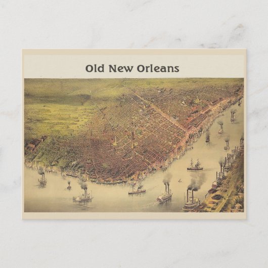 New Orleans Old Time Flussufer Postkarte (Vorderseite)