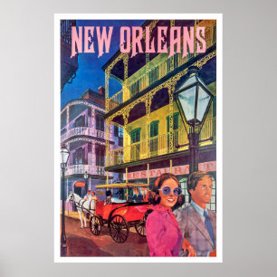 New Orleans, Paar beim Spaziergang Poster