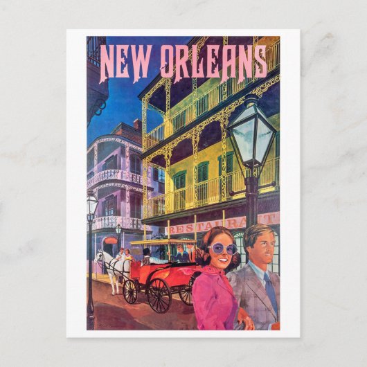 New Orleans, Paar zu Fuß Postkarte (Vorderseite)