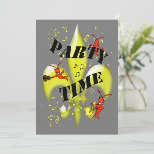 New Orleans Party Einladung (Stehend Vorderseite)