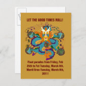 New Orleans Party Einladungspostkarte (Vorne/Hinten)