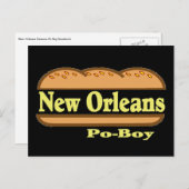 New Orleans Po Boy Postkarte (Vorne/Hinten)