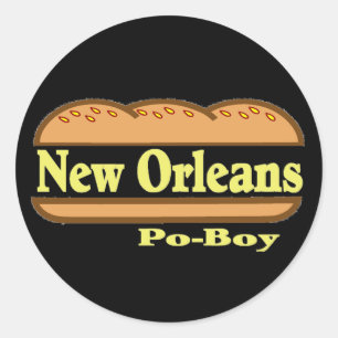 New Orleans Po Boy Runder Aufkleber