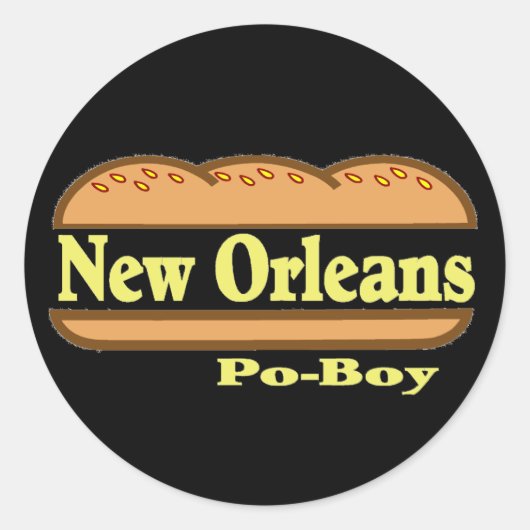 New Orleans Po Boy Runder Aufkleber (Vorderseite)