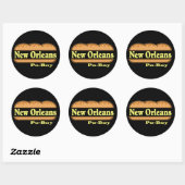 New Orleans Po Boy Runder Aufkleber (Blatt)