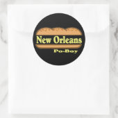 New Orleans Po Boy Runder Aufkleber (Tasche)
