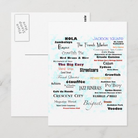 New Orleans Postkarte (Vorne/Hinten)