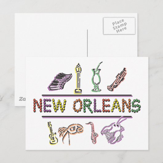 New Orleans Postkarte (Vorne/Hinten)