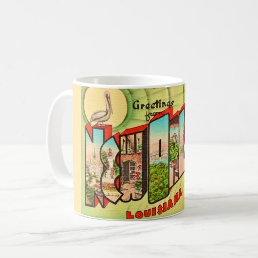 New Orleans Postkarten-Tasse Kaffeetasse (Vorderseite Links)