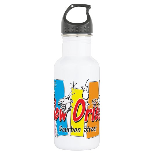 New Orleans Retro Look Edelstahlflasche (Vorderseite)