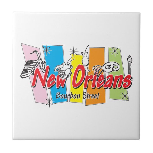 New Orleans Retro Look Fliese (Vorderseite)