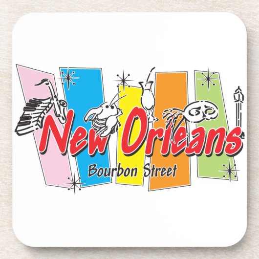 New Orleans Retro Look Getränkeuntersetzer (Vorderseite)