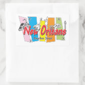 New Orleans Retro Look Rechteckiger Aufkleber (Tasche)