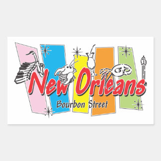 New Orleans Retro Look Rechteckiger Aufkleber