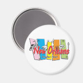 New-Orleans-Retro Magnet (Vorderseite/Rückseite)