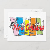 New-Orleans-Retro Postkarte (Vorne/Hinten)