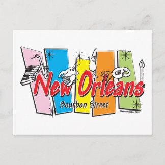 New-Orleans-Retro Postkarte