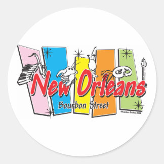 New-Orleans-Retro Runder Aufkleber