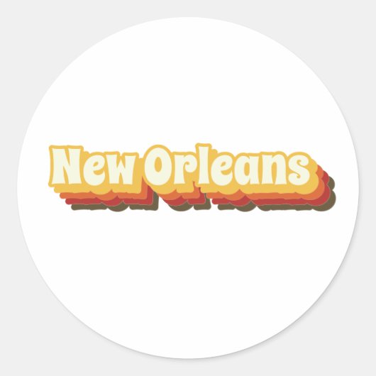 New Orleans Retro Text Runder Aufkleber (Vorderseite)