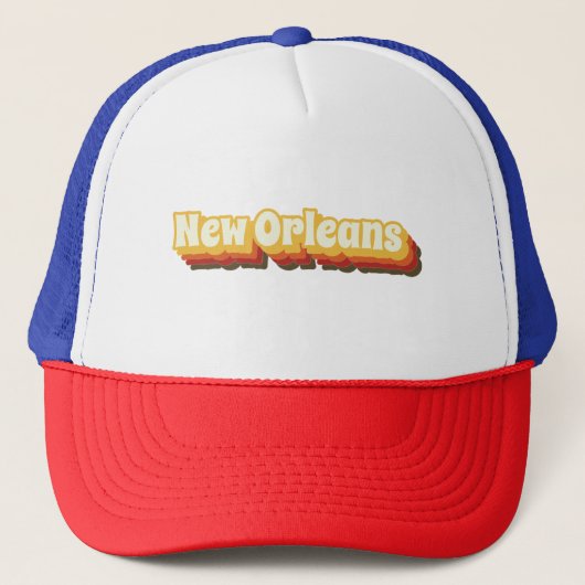 New Orleans Retro Text Truckerkappe (Vorderseite)