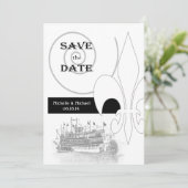 New Orleans Riverboat Lilie Save the Date Einladung (Stehend Vorderseite)