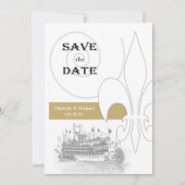 New Orleans Riverboat Lilie Save the Date Einladung (Vorderseite)