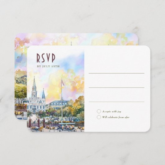 New Orleans RSVP Wedding Insert Destination Einladung (Vorne/Hinten)