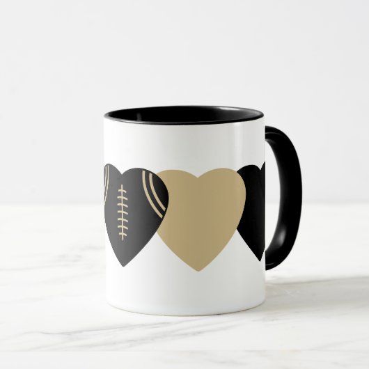 New Orleans Saints Football Herzdesign Tasse (VorderseiteRechts)