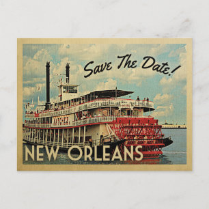 New Orleans Save the Date Vintage Postkarten