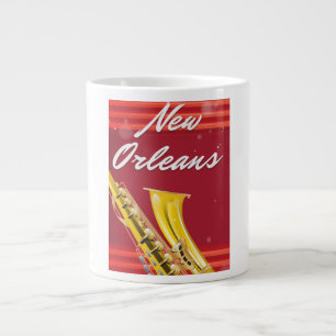 New Orleans Saxophon Reiseplakat Jumbo-Tasse
