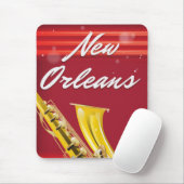 New Orleans Saxophon Reiseplakat Mousepad (Mit Mouse)