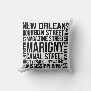 New Orleans Sehenswürdigkeiten Typografie - USA Wo Kissen